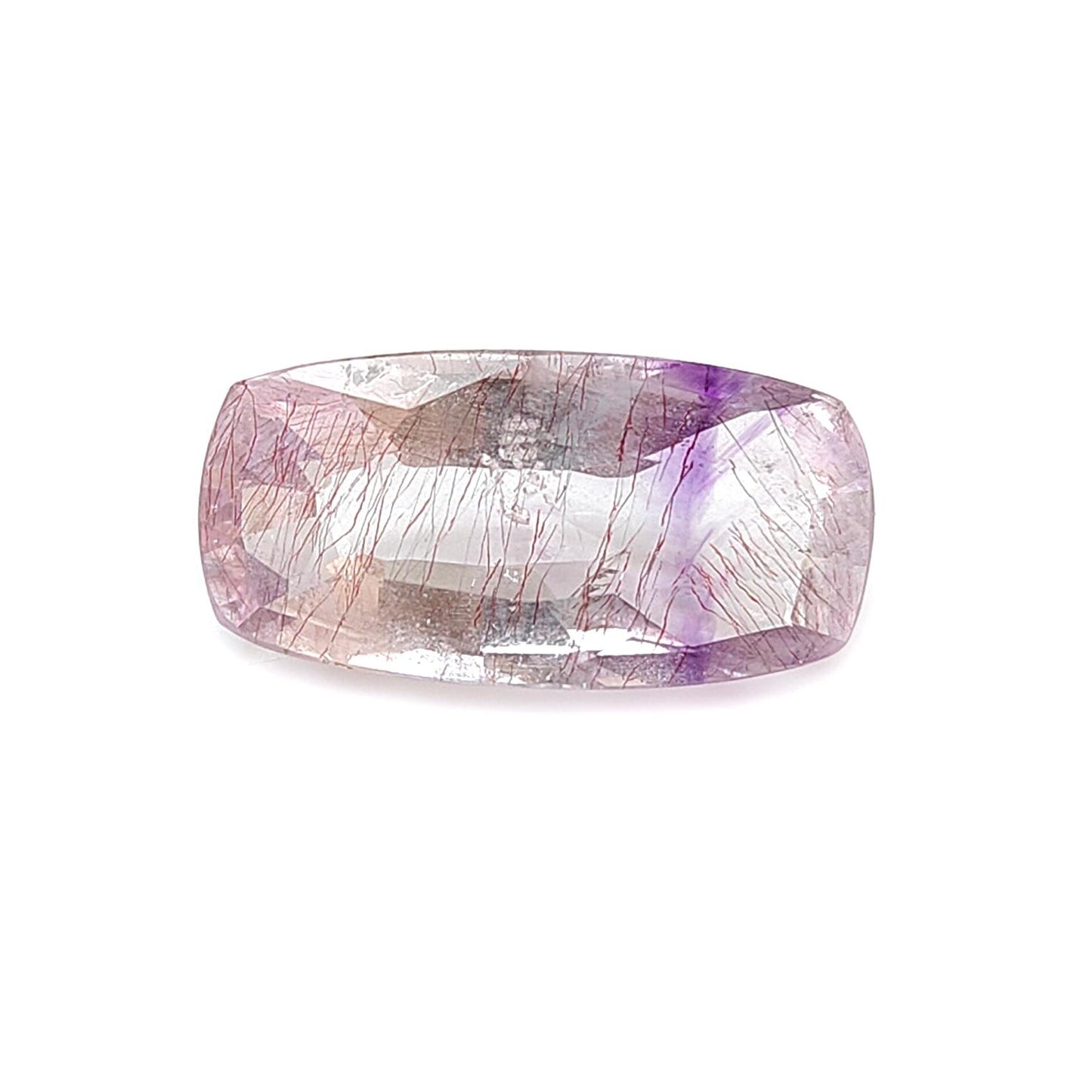 Rutile Amethyst Quartz Gemstone Faceted Cut: Natural Untreated Purple Amethyst Pear, Baguette Shape 1pc for Jewelry February Birthstone