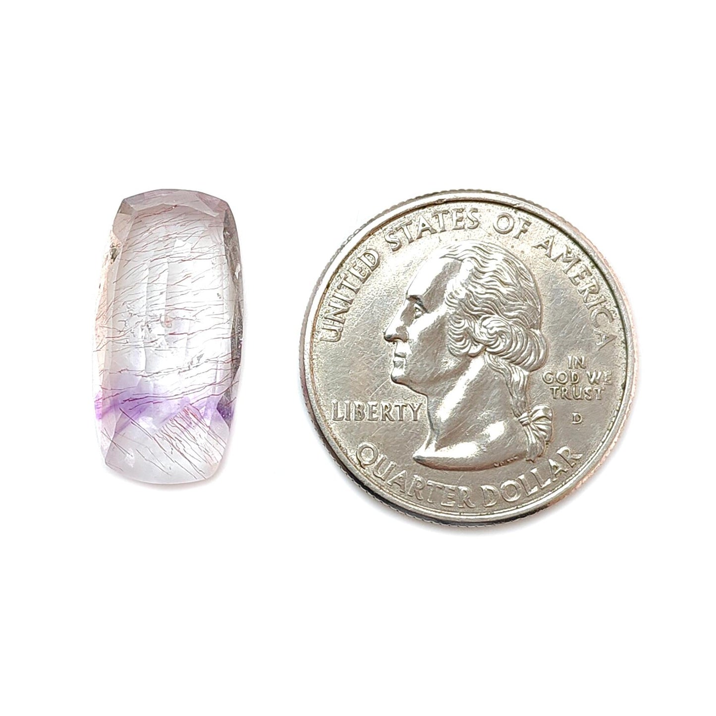 Rutile Amethyst Quartz Gemstone Faceted Cut: Natural Untreated Purple Amethyst Pear, Baguette Shape 1pc for Jewelry February Birthstone