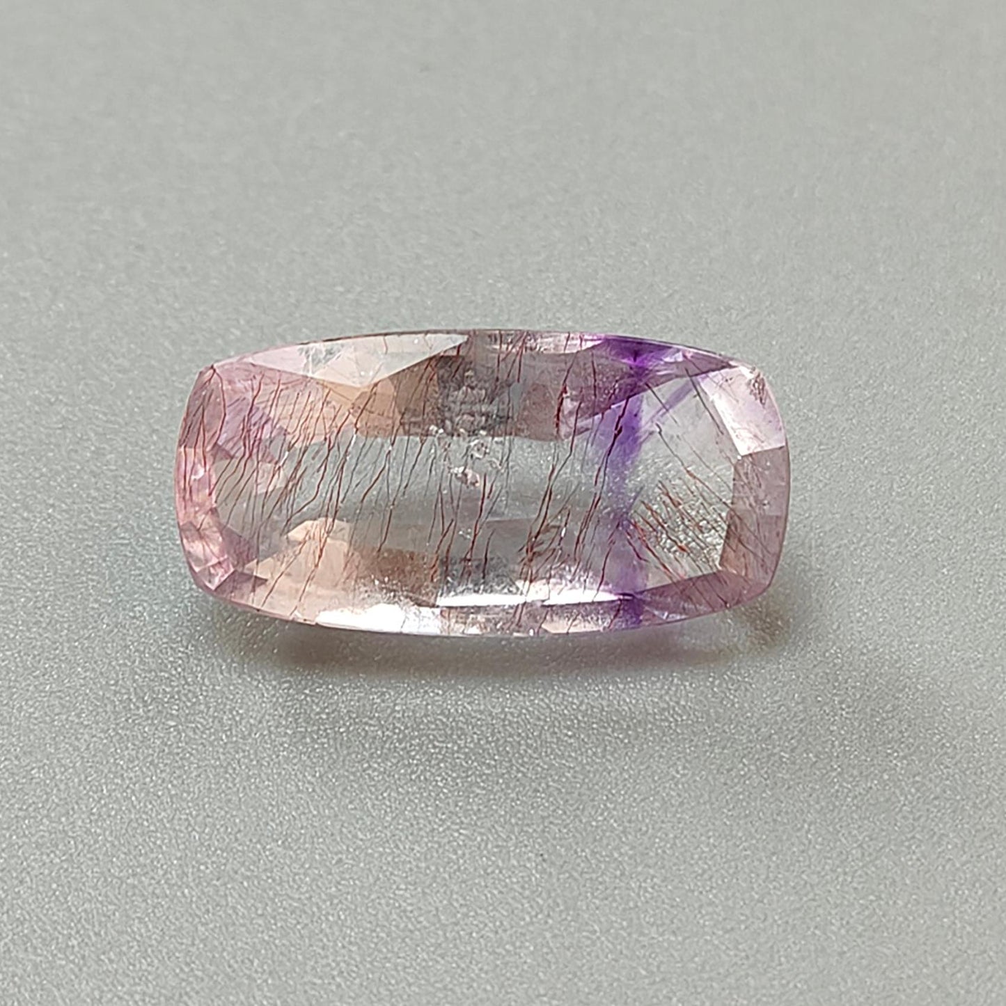 Rutile Amethyst Quartz Gemstone Faceted Cut: Natural Untreated Purple Amethyst Pear, Baguette Shape 1pc for Jewelry February Birthstone