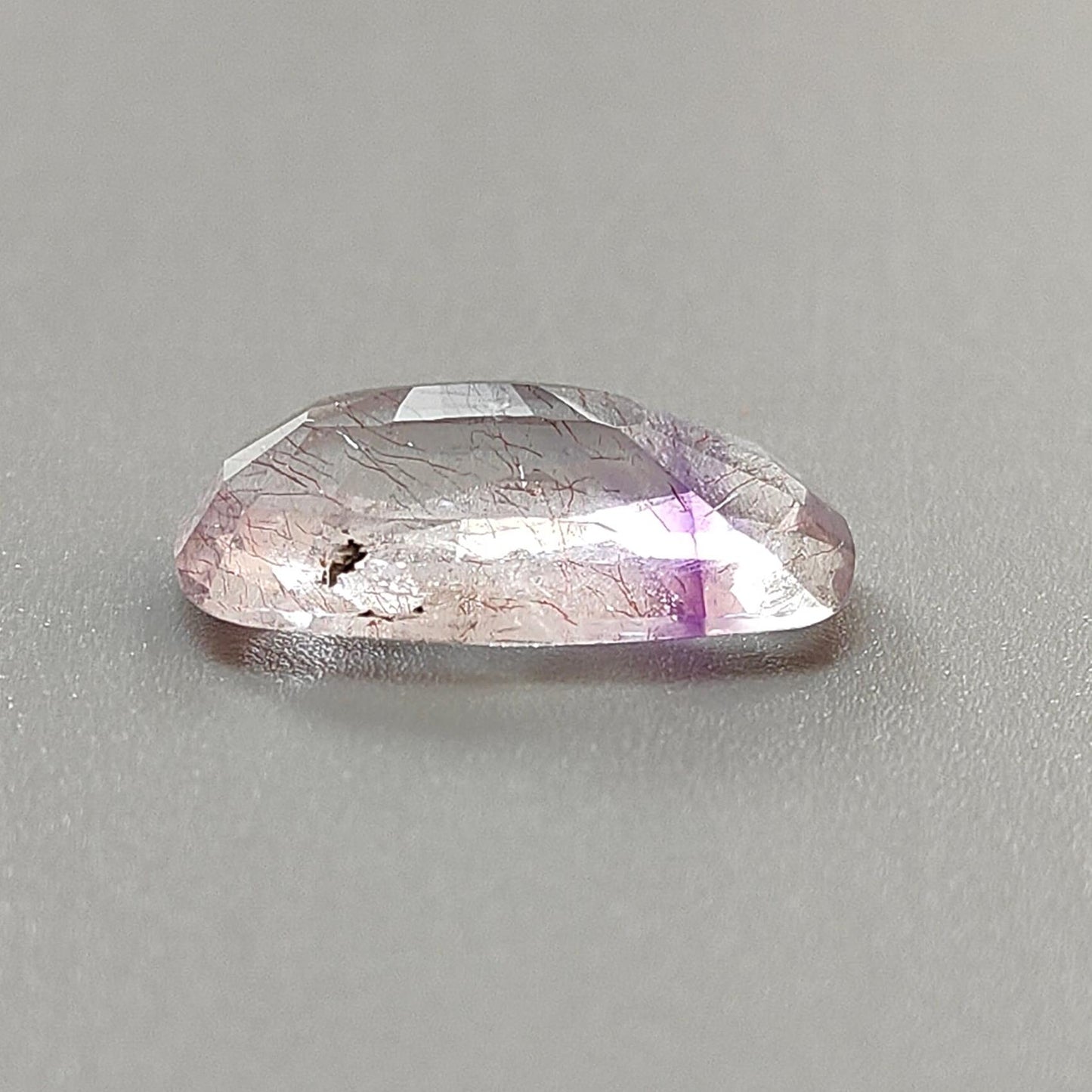 Rutile Amethyst Quartz Gemstone Faceted Cut: Natural Untreated Purple Amethyst Pear, Baguette Shape 1pc for Jewelry February Birthstone
