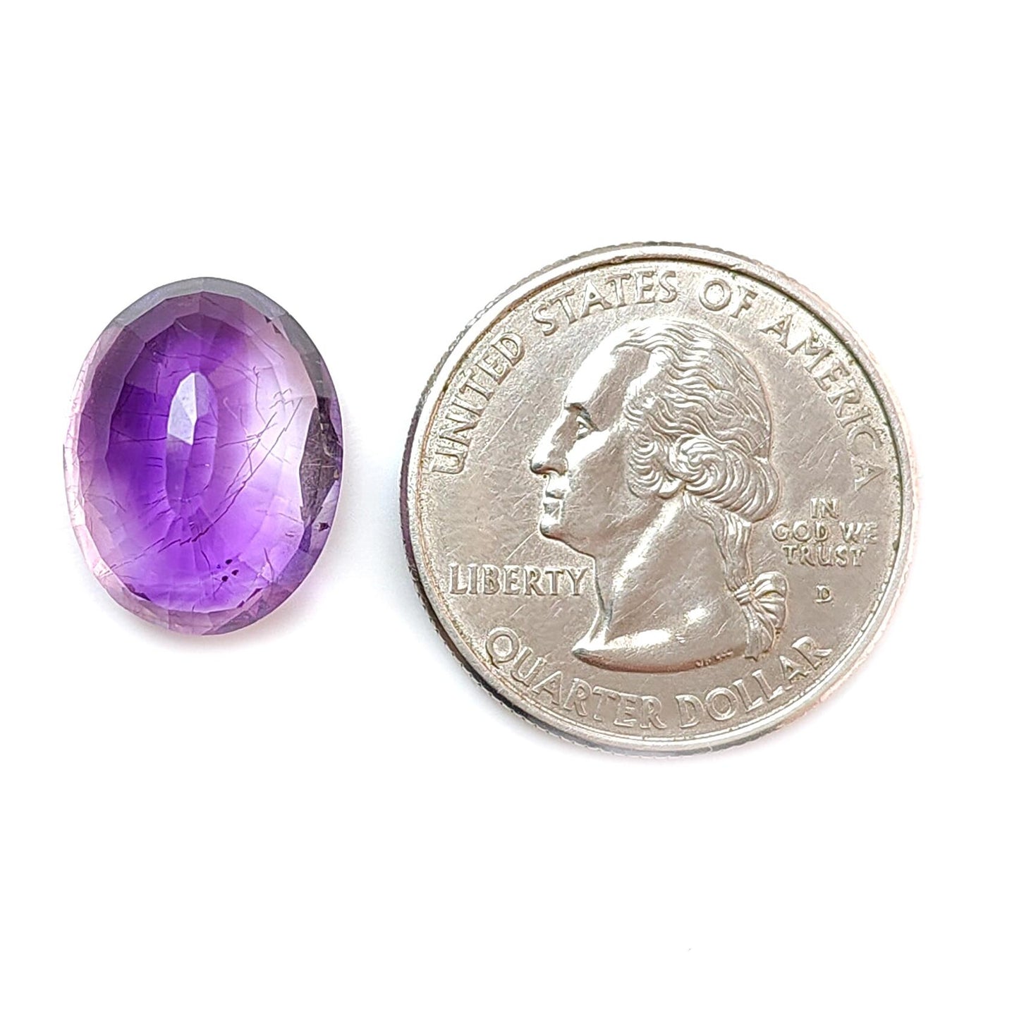 Rutile Amethyst Quartz Gemstone Faceted Cut: Natural Untreated Purple Amethyst Oval Shape 1pc for Jewelry February Birthstone