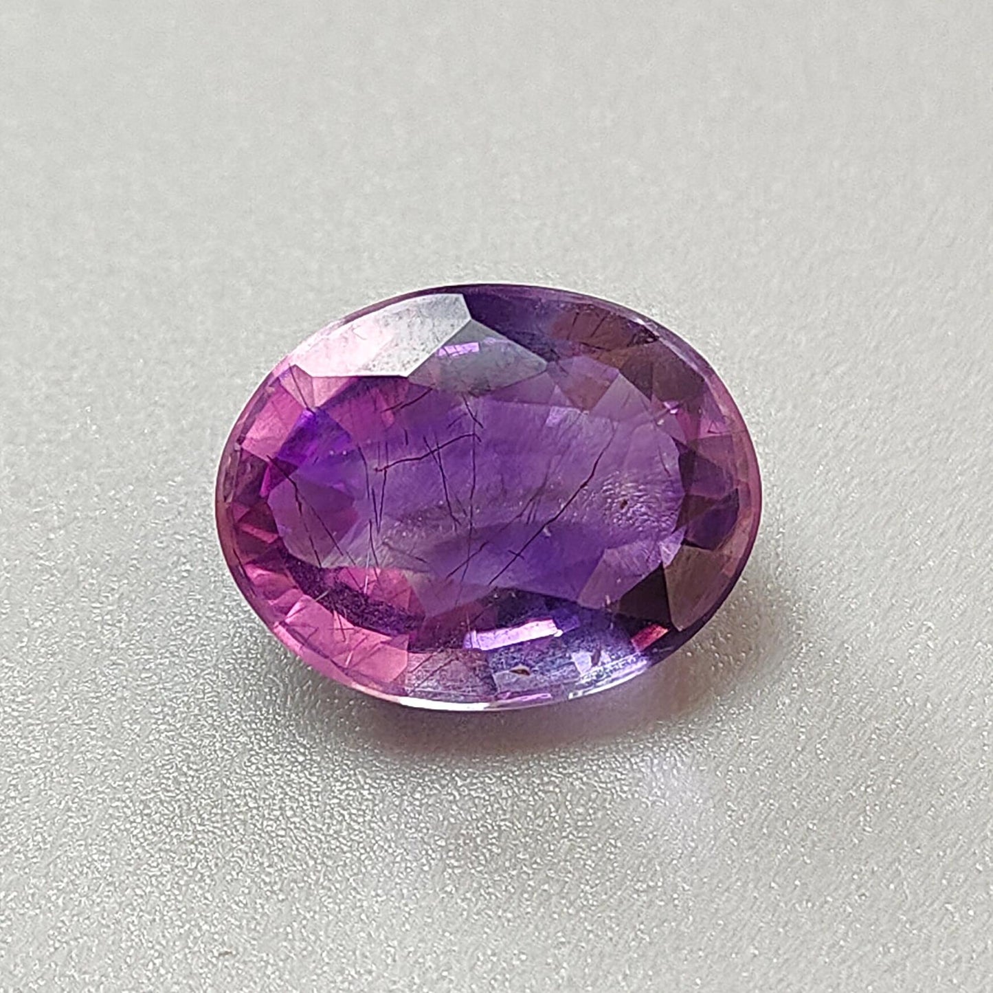 Rutile Amethyst Quartz Gemstone Faceted Cut: Natural Untreated Purple Amethyst Oval Shape 1pc for Jewelry February Birthstone