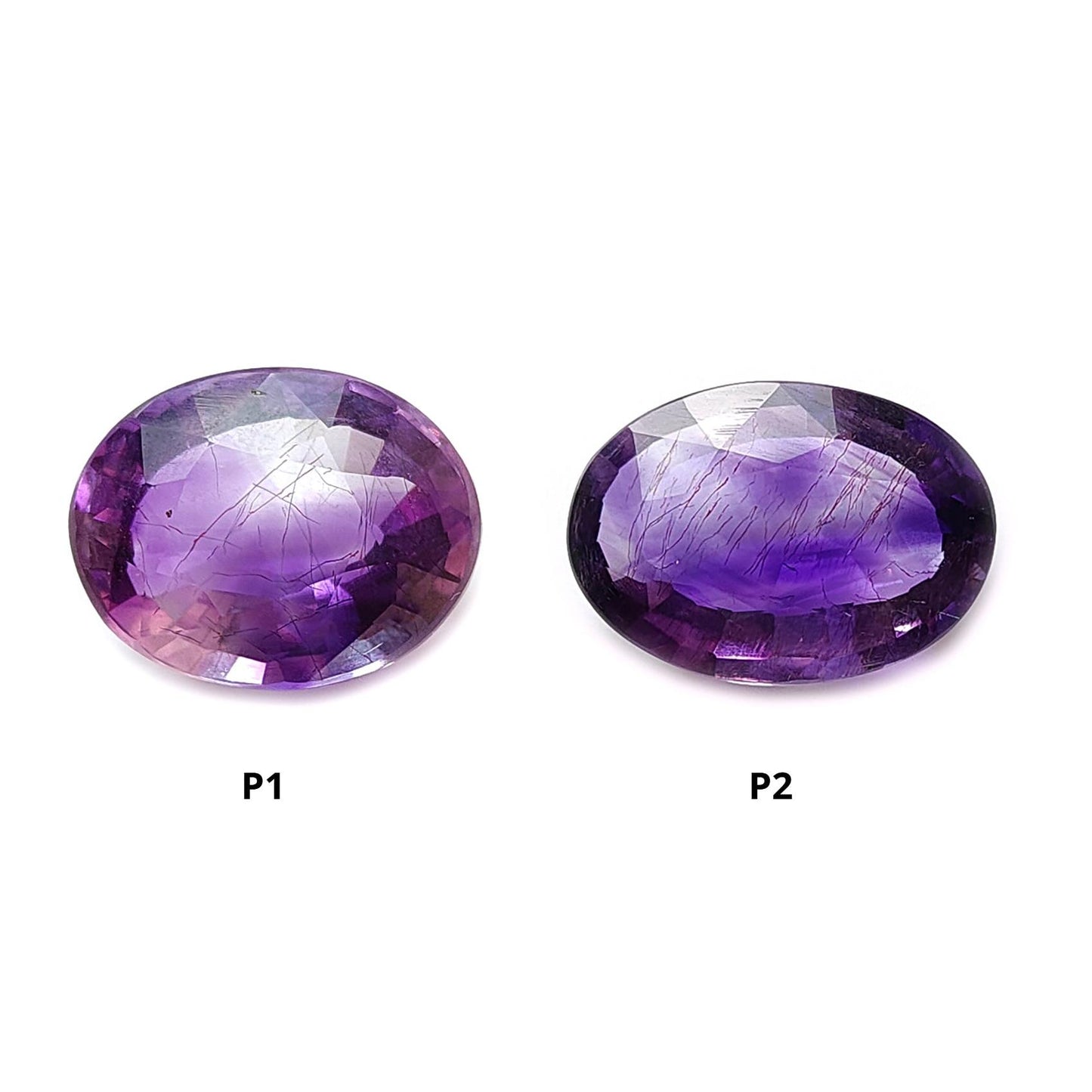 Rutile Amethyst Quartz Gemstone Faceted Cut: Natural Untreated Purple Amethyst Oval Shape 1pc for Jewelry February Birthstone