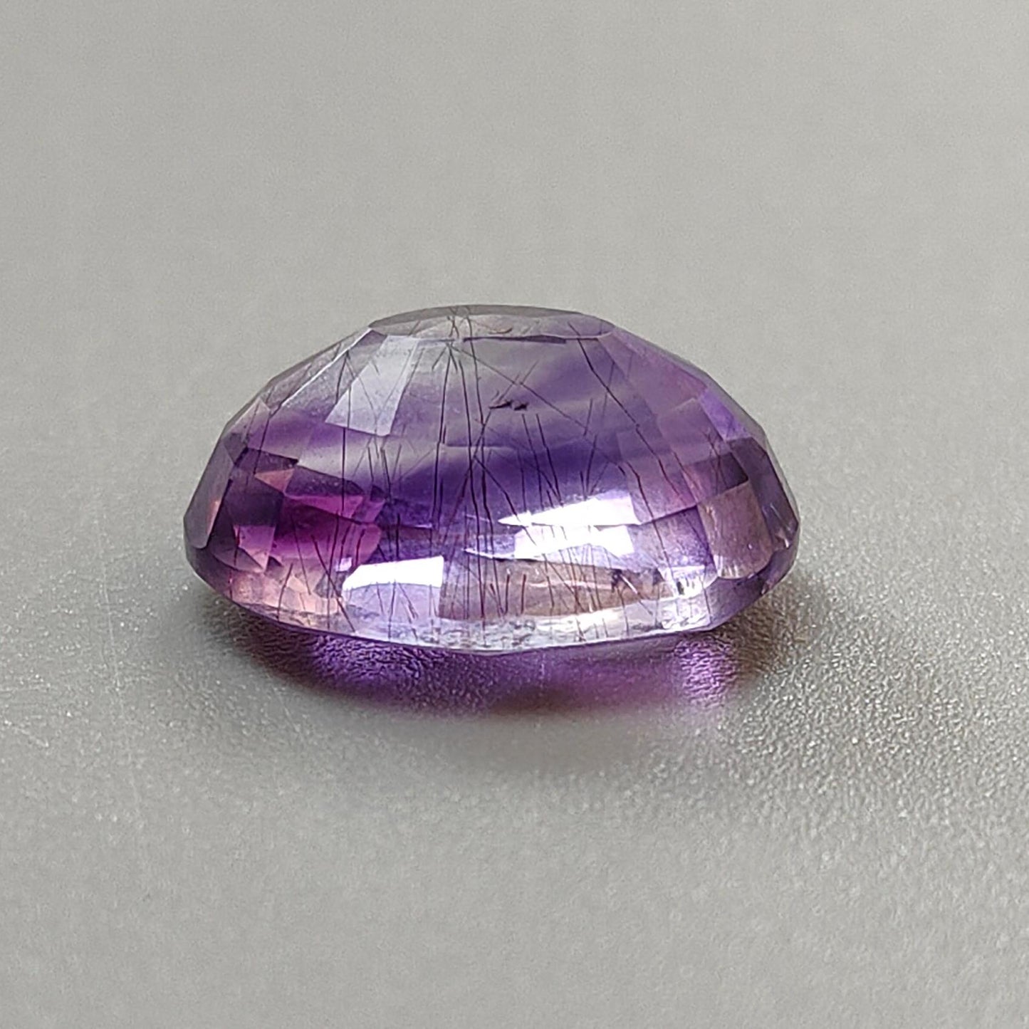 Rutile Amethyst Quartz Gemstone Faceted Cut: Natural Untreated Purple Amethyst Oval Shape 1pc for Jewelry February Birthstone