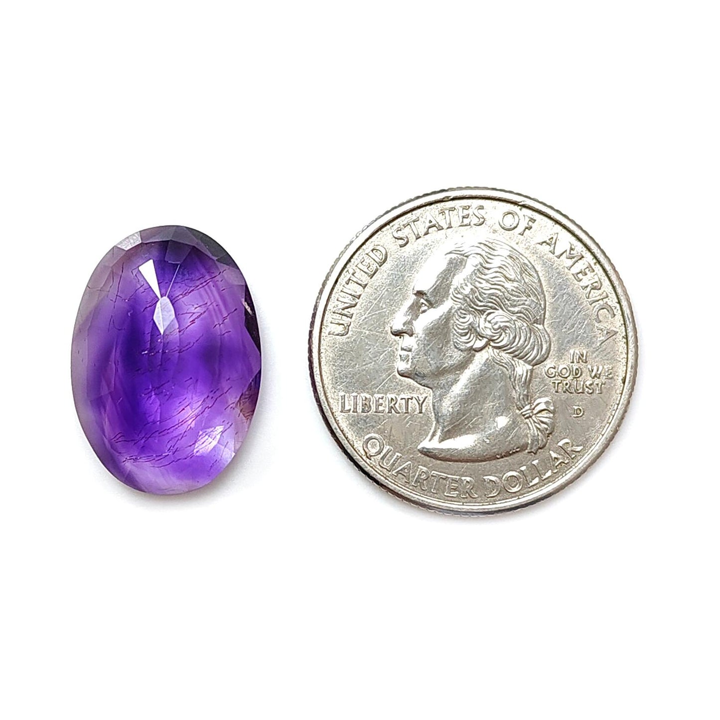 Rutile Amethyst Quartz Gemstone Faceted Cut: Natural Untreated Purple Amethyst Oval Shape 1pc for Jewelry February Birthstone