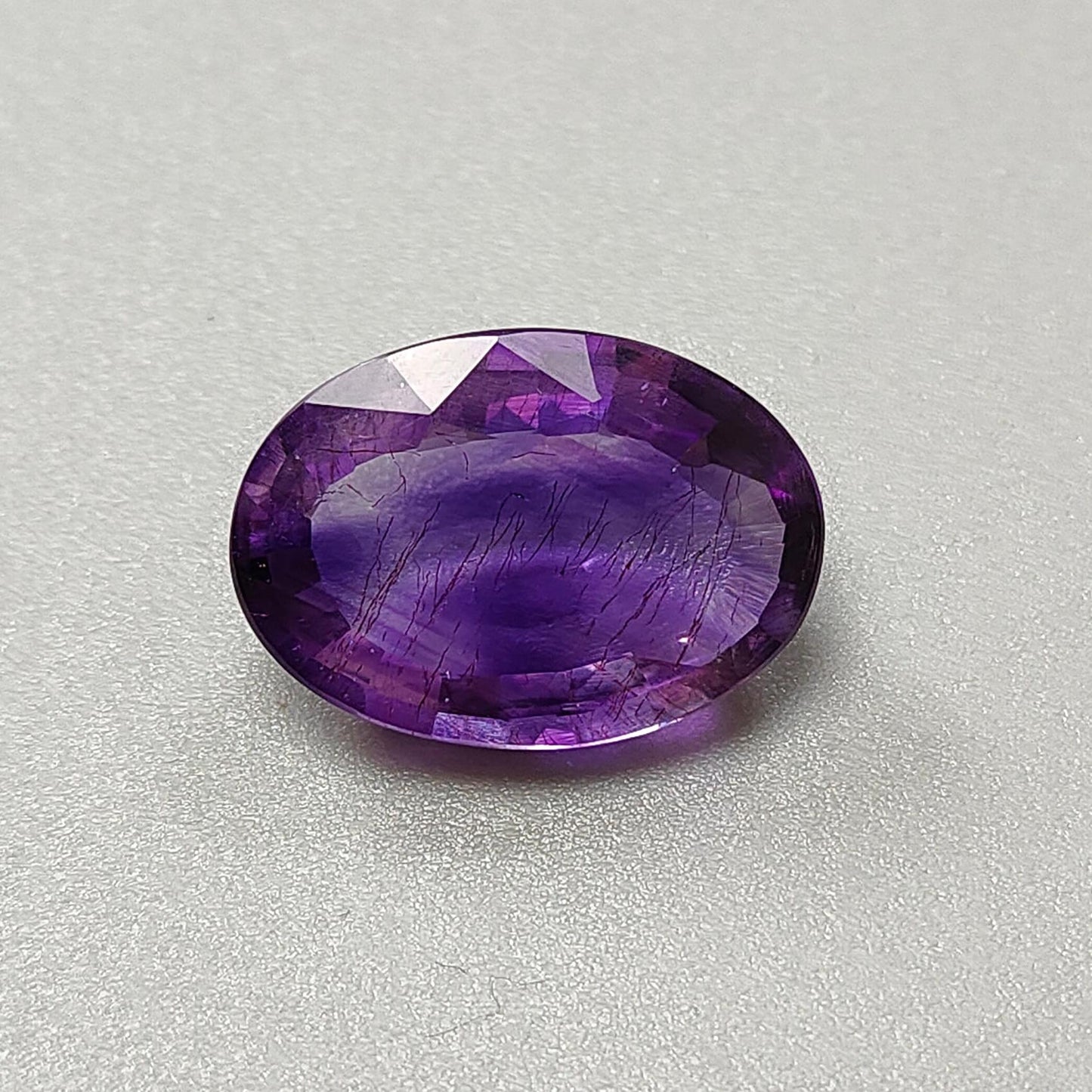 Rutile Amethyst Quartz Gemstone Faceted Cut: Natural Untreated Purple Amethyst Oval Shape 1pc for Jewelry February Birthstone