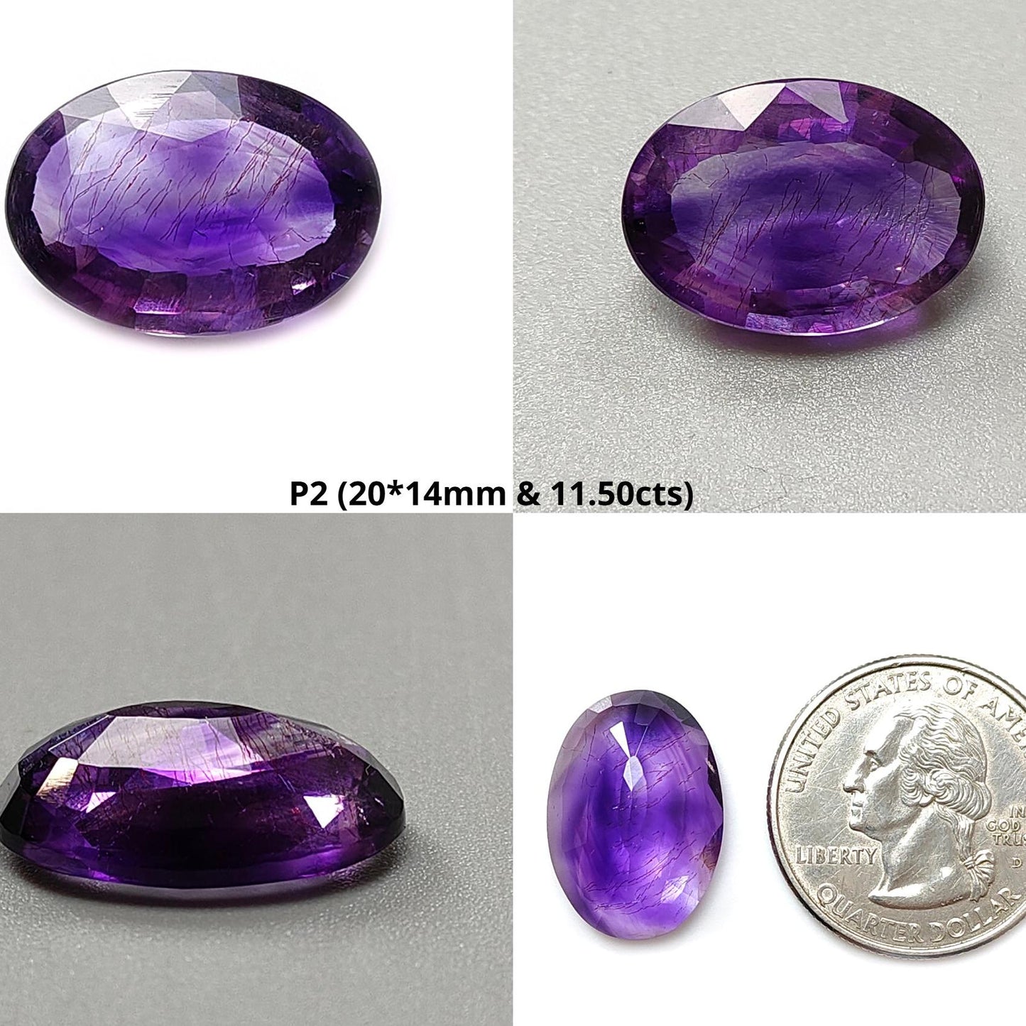 Rutile Amethyst Quartz Gemstone Faceted Cut: Natural Untreated Purple Amethyst Oval Shape 1pc for Jewelry February Birthstone
