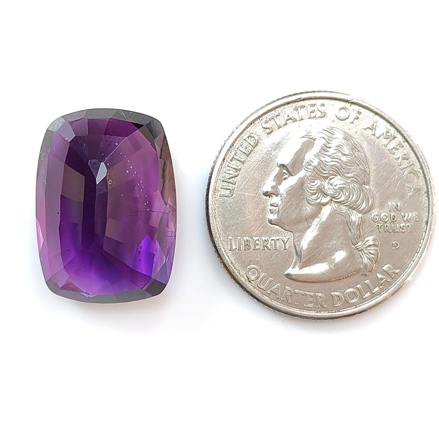 Rutile Amethyst Quartz Gemstone Faceted Cut: 18.30cts Natural Untreated Purple Amethyst Cushion Shape 20*14.5mm 1pc February Birthstone