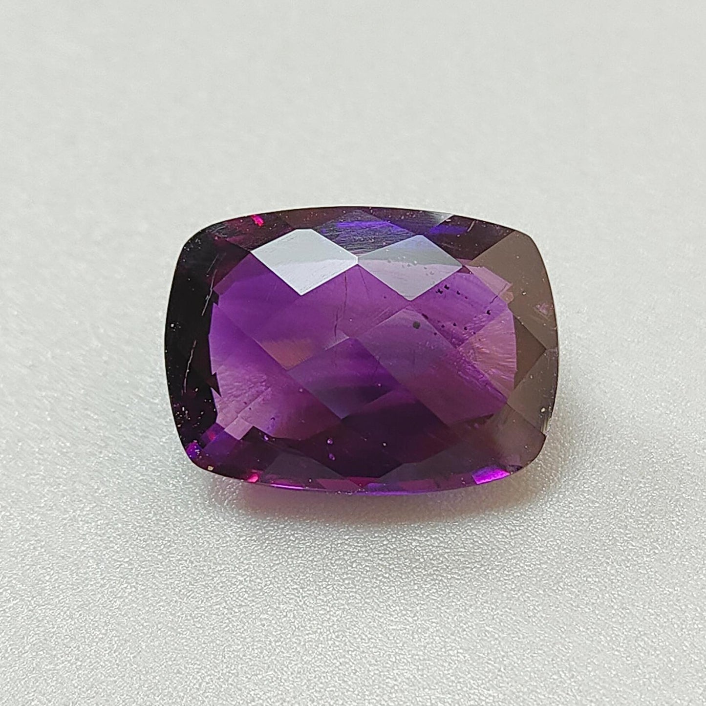 Rutile Amethyst Quartz Gemstone Faceted Cut: 18.30cts Natural Untreated Purple Amethyst Cushion Shape 20*14.5mm 1pc February Birthstone