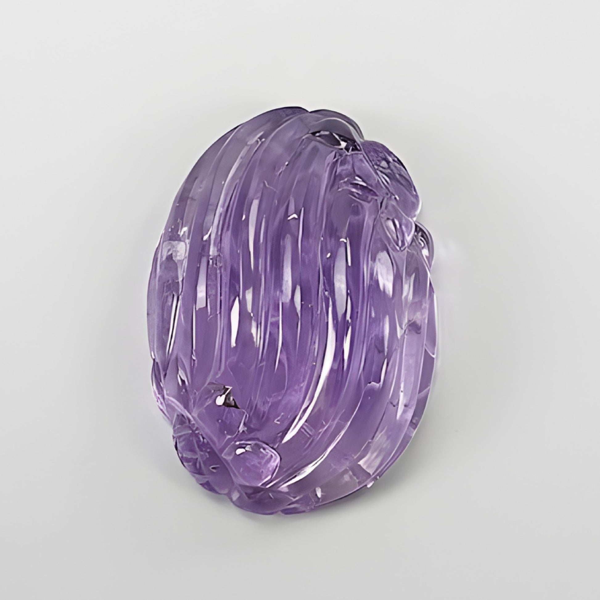 amethyst oval shape carving