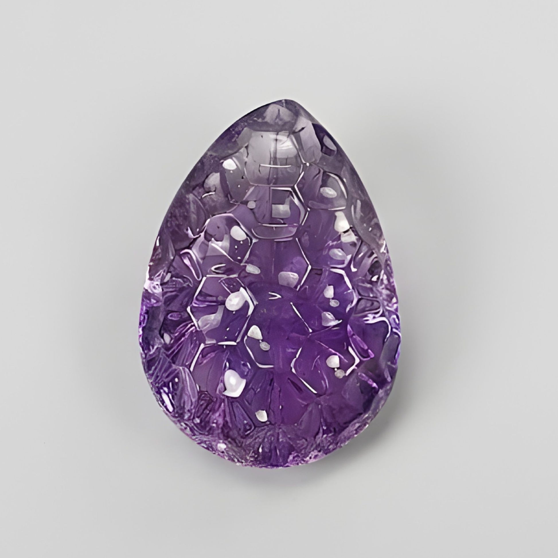 amethyst pear shape carving