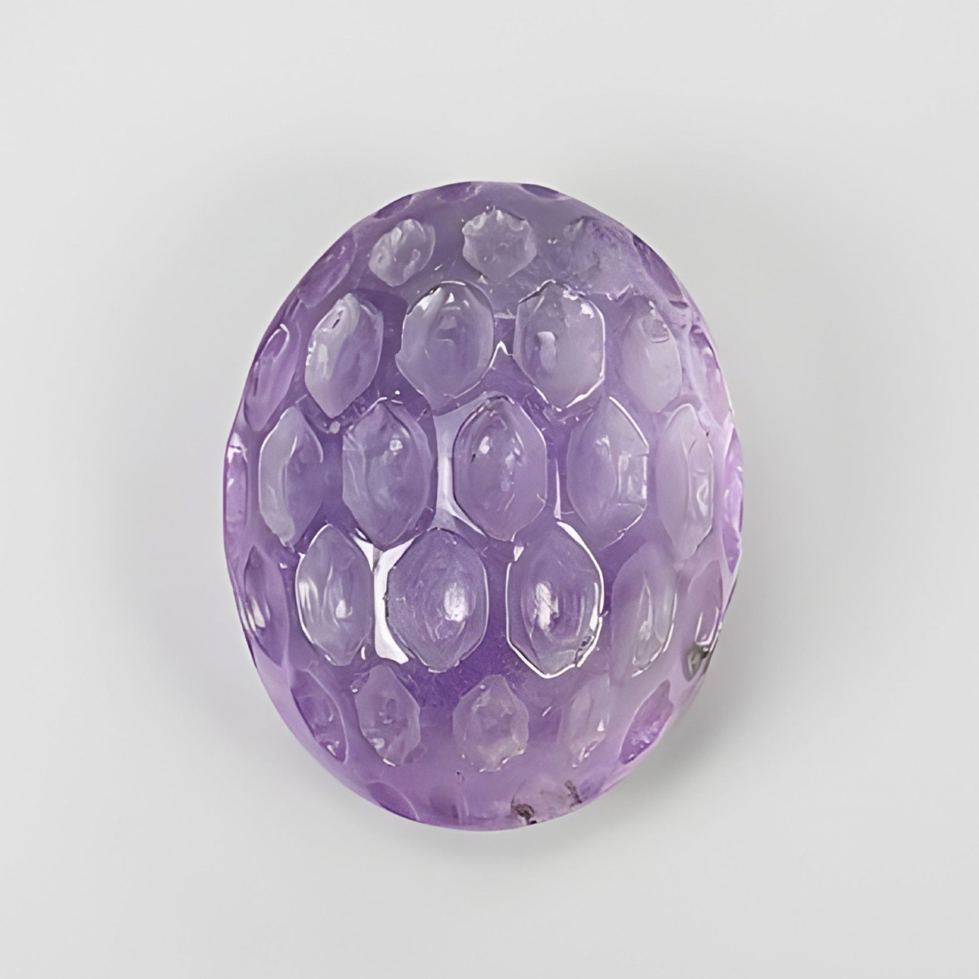 amethyst oval shape carving