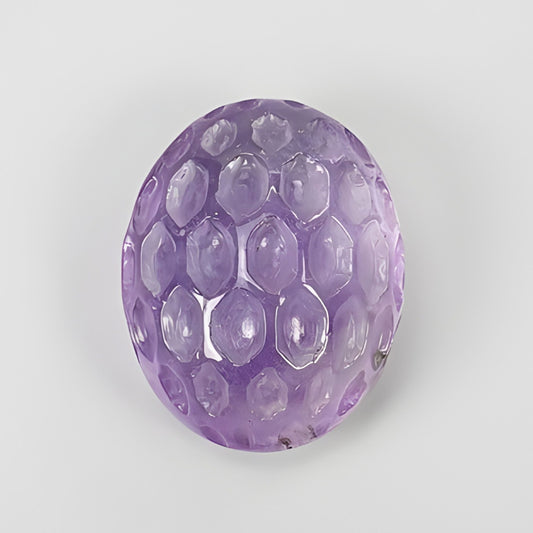 amethyst oval shape carving