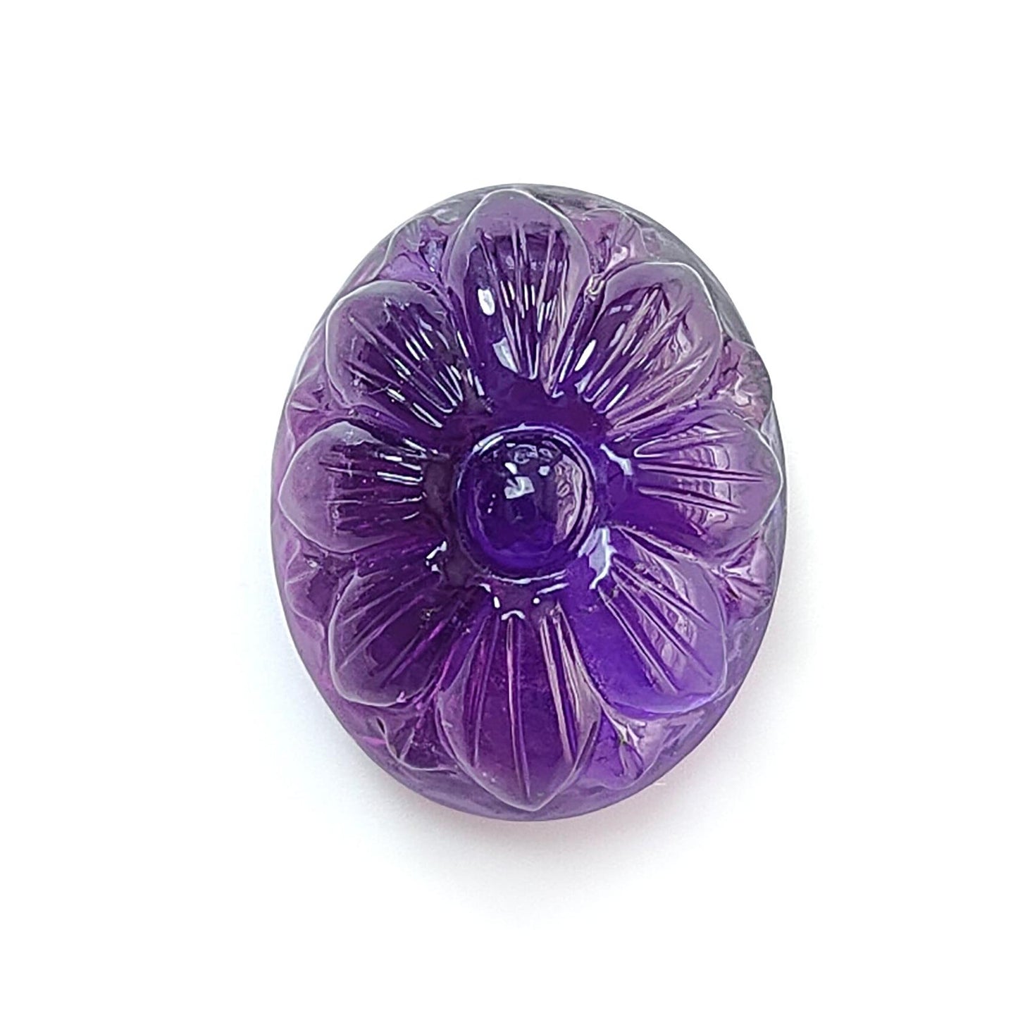 Citrine & Amethyst Quartz Gemstone Carving: Natural Untreated Unheated Yellow Citrine Purple Amethyst Hand Carved Oval Shape 1pc For Jewelry