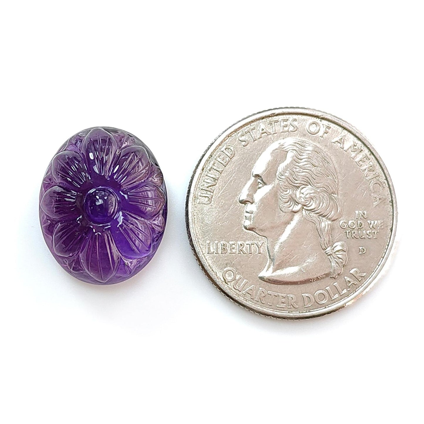 Citrine & Amethyst Quartz Gemstone Carving: Natural Untreated Unheated Yellow Citrine Purple Amethyst Hand Carved Oval Shape 1pc For Jewelry