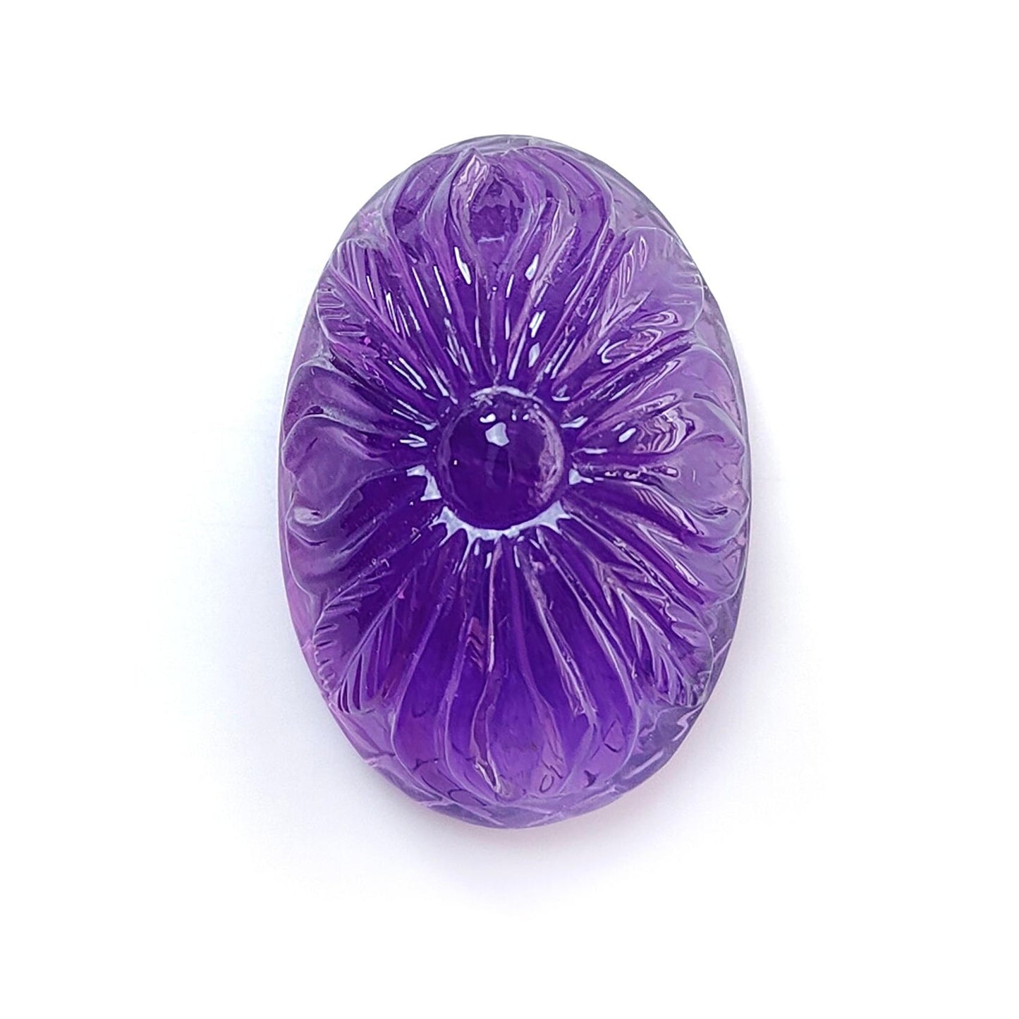 Citrine & Amethyst Quartz Gemstone Carving: Natural Untreated Unheated Yellow Citrine Purple Amethyst Hand Carved Oval Shape 1pc For Jewelry
