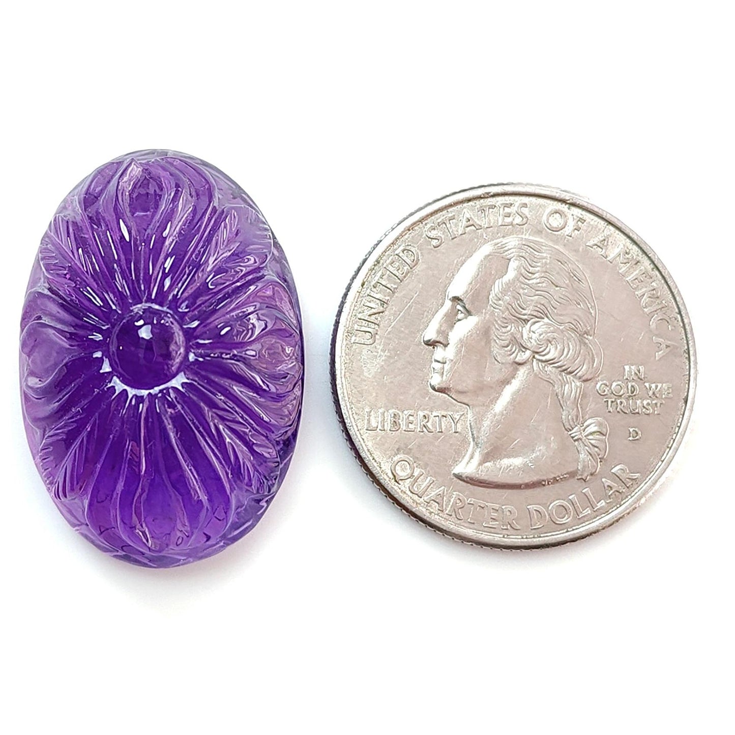 Citrine & Amethyst Quartz Gemstone Carving: Natural Untreated Unheated Yellow Citrine Purple Amethyst Hand Carved Oval Shape 1pc For Jewelry