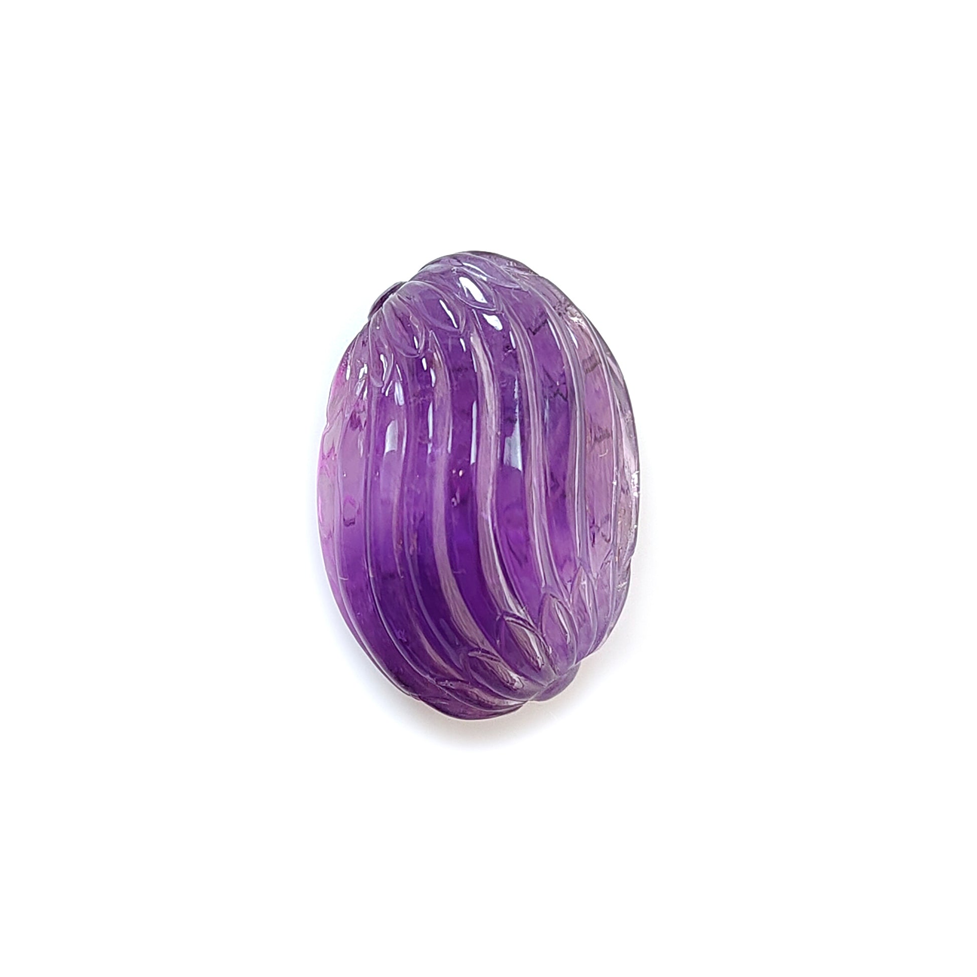 amethyst oval shape carving
