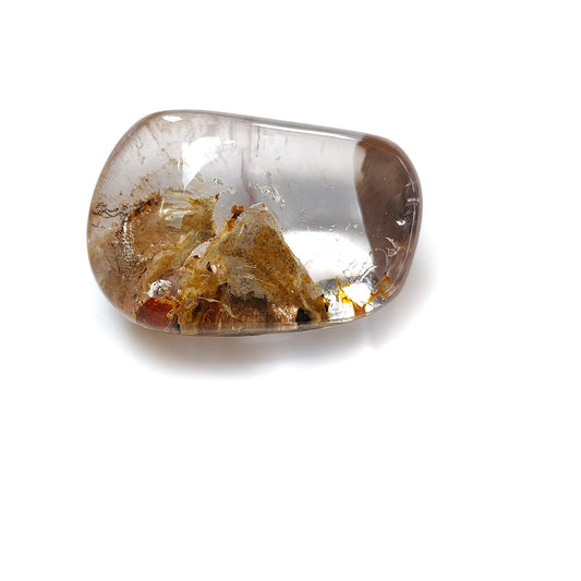 Rutile Amethyst Quartz Gemstone Tumble : 186.80cts Natural Untreated Purple Amethyst Uneven Shape 40*28mm