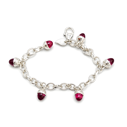Rhinestone Gemstone 925 Silver Bracelet