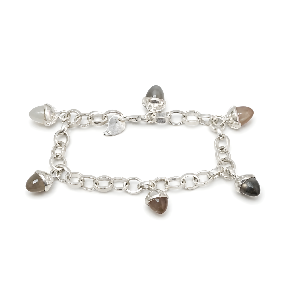 moonstone gemstone 925 silver bracelet