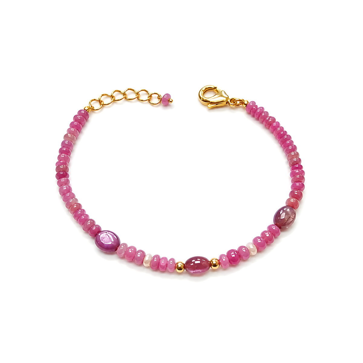 Ruby Plain Beads Bracelet