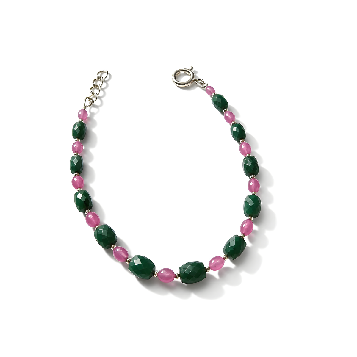 Quartz, Sapphire Beads 925 Silver Bracelet