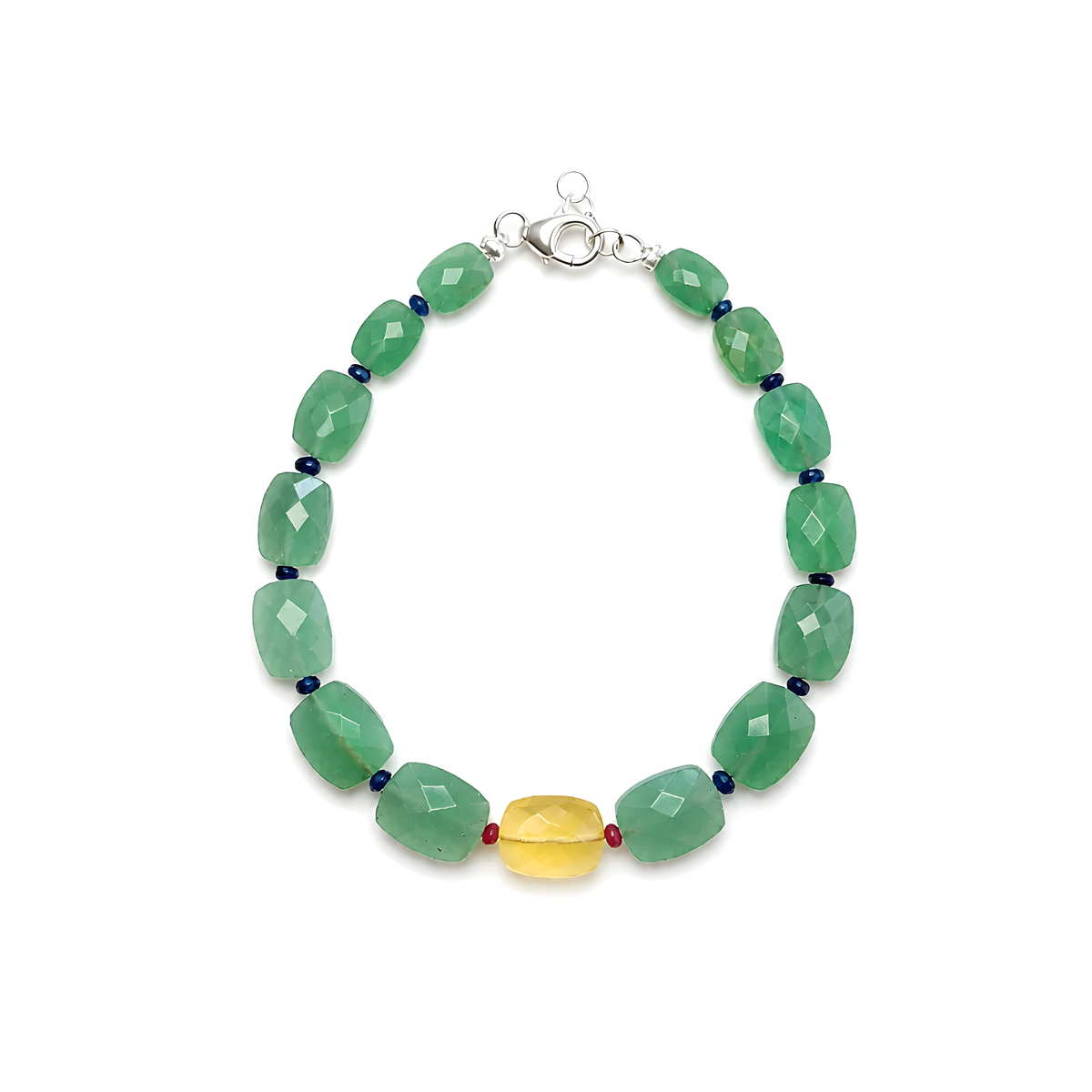 Quartz, Opal Beads 925 Silver Bracelet