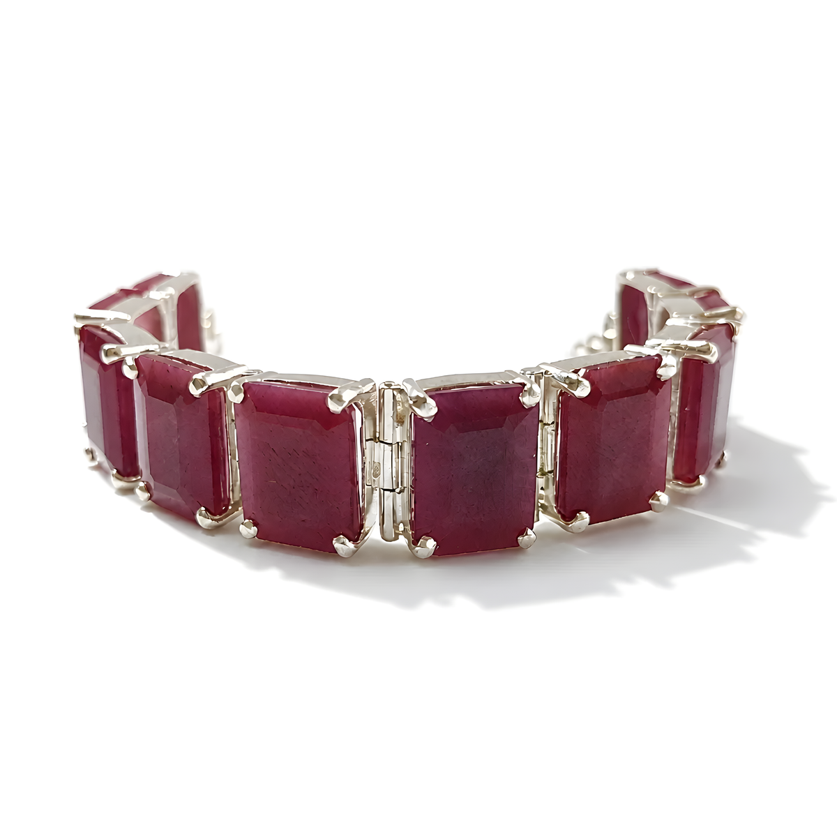 ruby gemstone 925 silver bracelet