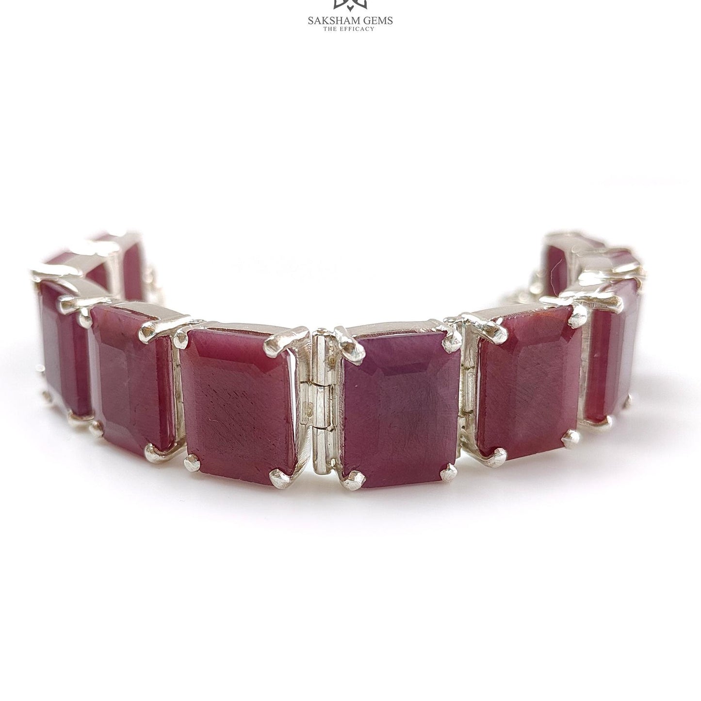 Ruby Faceted Bracelet: 52.06gms