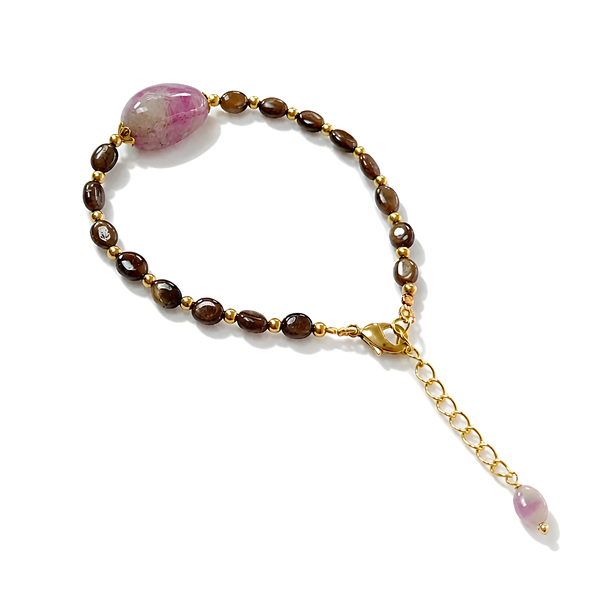 Sapphire Ruby Beads Brass Bracelet