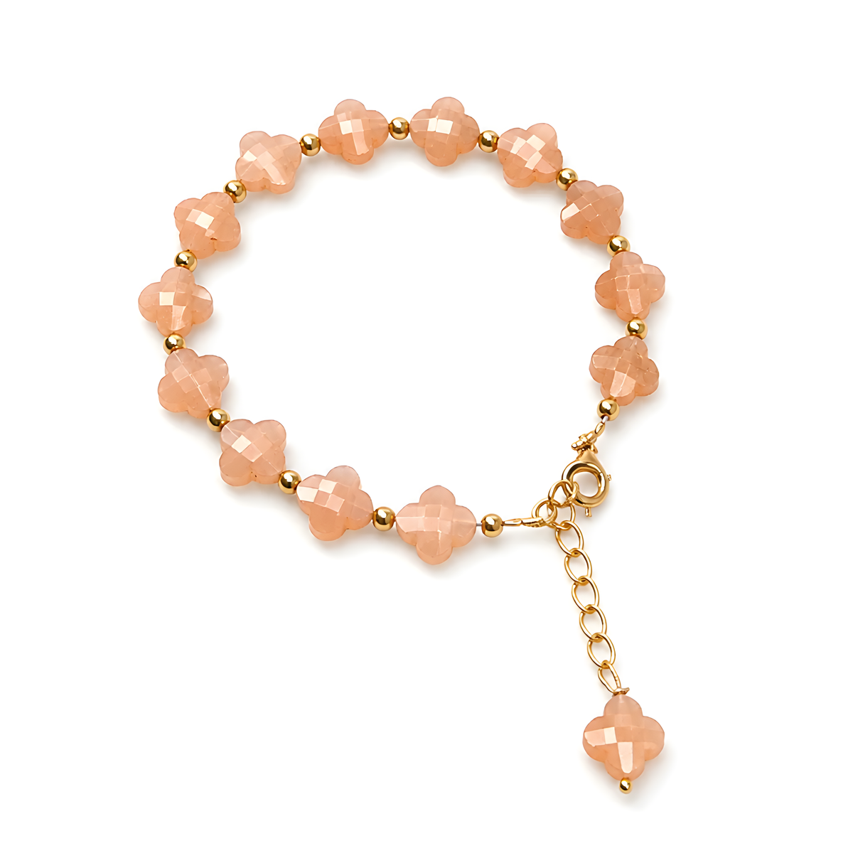 moonstone beads brass bracelet