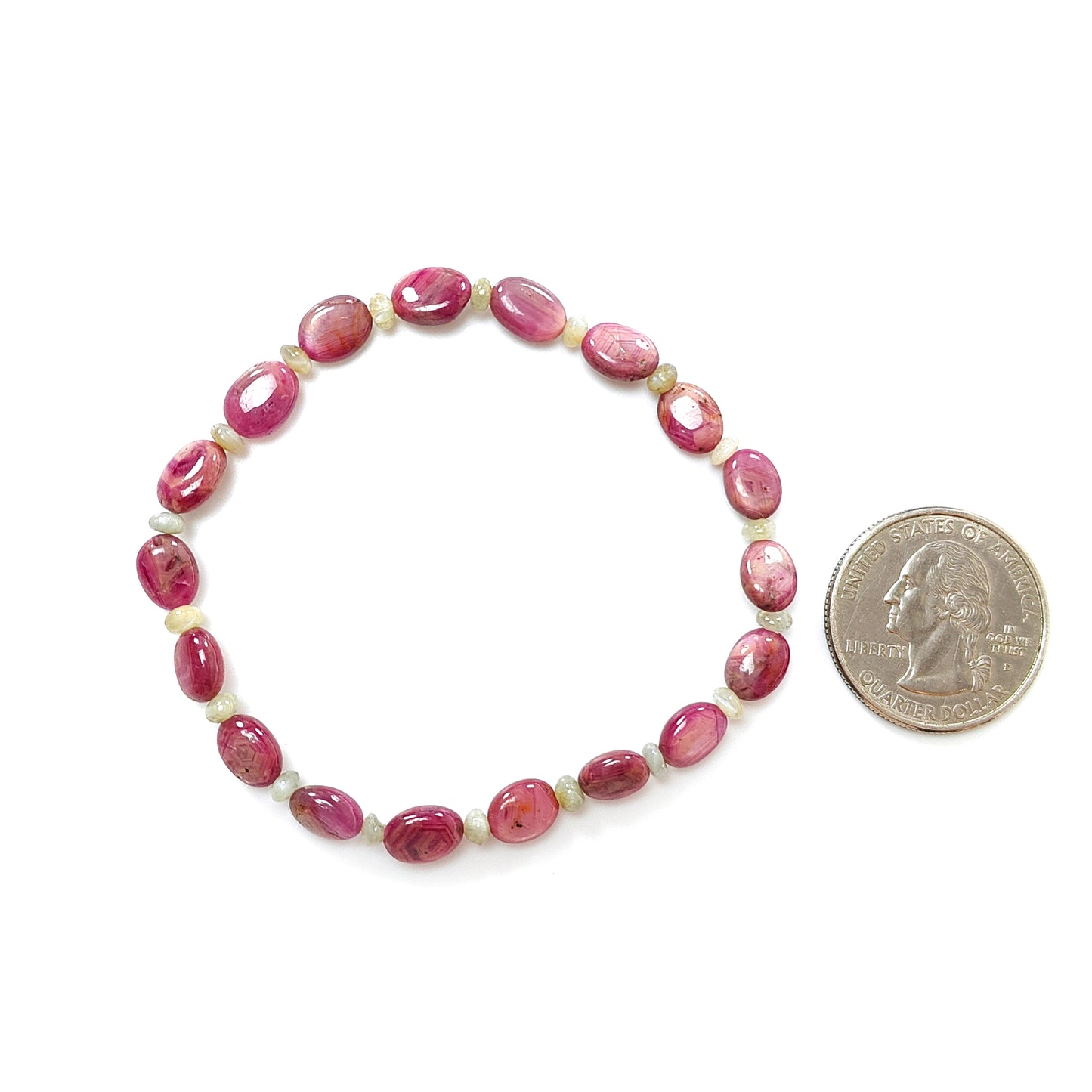 Red Ruby Beads Bracelet: 53.70cts Natural Chrysoberyl Cat's Eye Oval Round Plain Stretchable Bracelet 3.5mm - 8.5*7mm 7"
