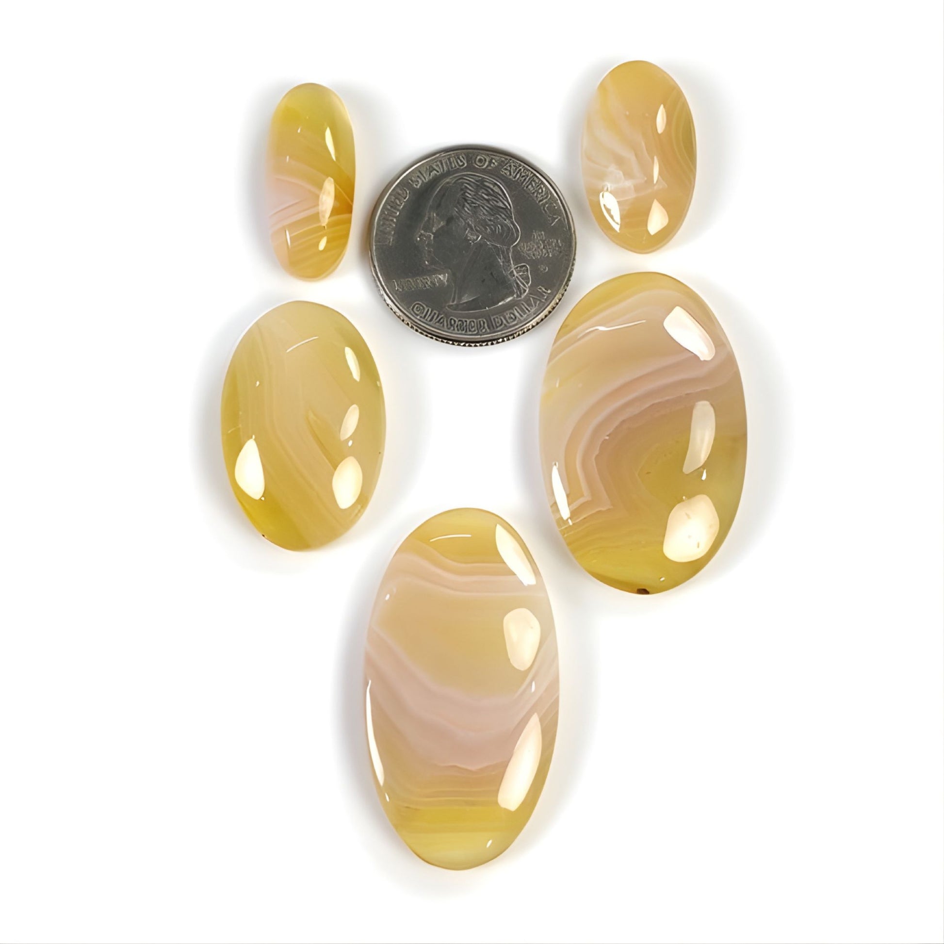 Achat-Cabochon in ovaler Form