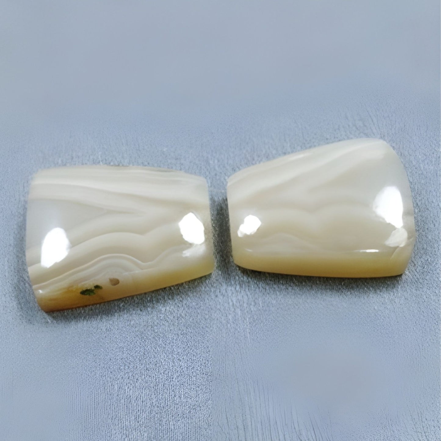 31.85cts Botswana Agate Gemstone Cabochon Bi-Color Natural Untreated Fancy Shape