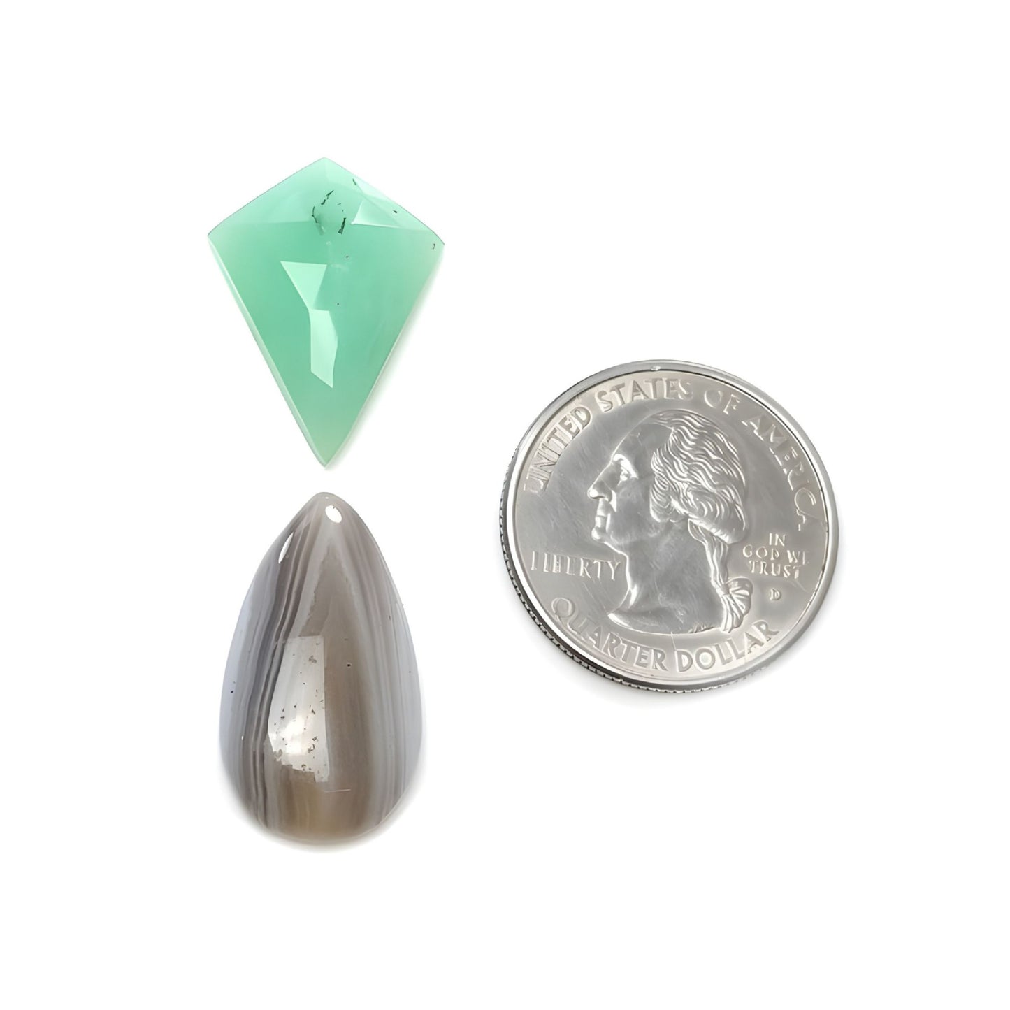 Piedras preciosas de ágata y crisoprasa