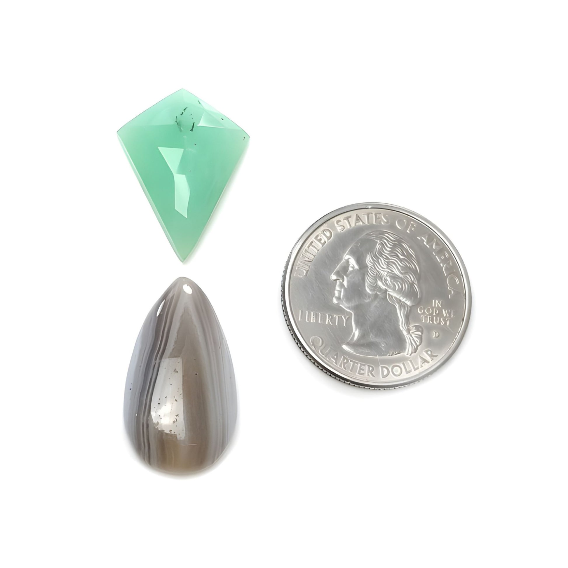 Piedras preciosas de ágata y crisoprasa