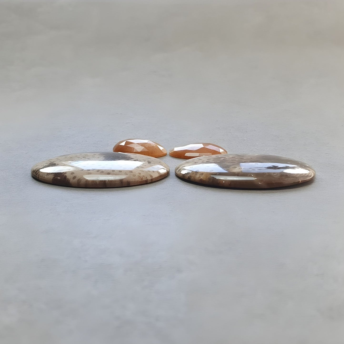 100.00cts Agate, Sunstone Gemstone Cabochon Natural Untreated Oval Shape 4pcs