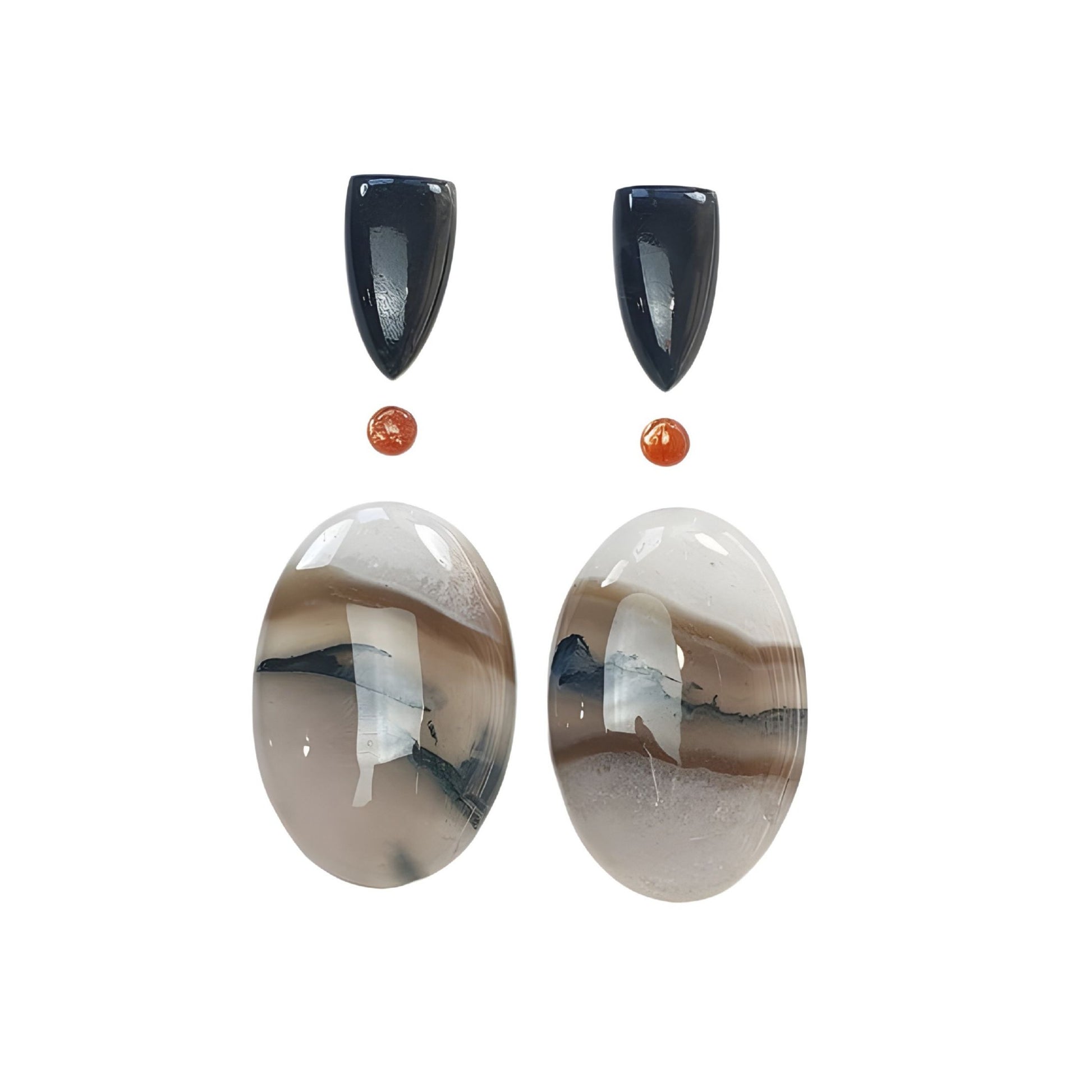 agate, sunstone cabochon