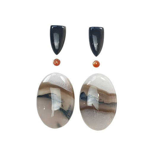 agate, sunstone cabochon
