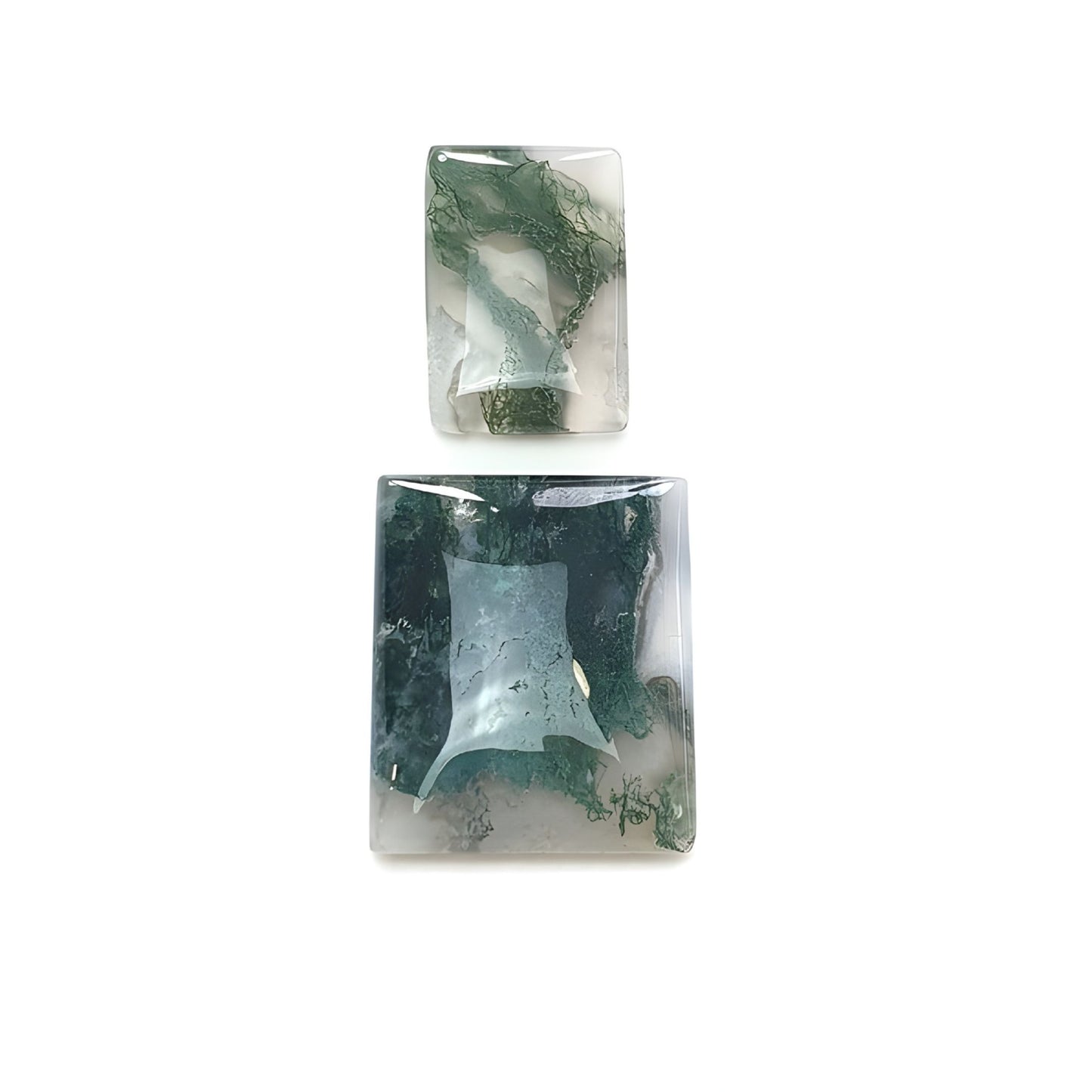 moss agate cabochon gemstone