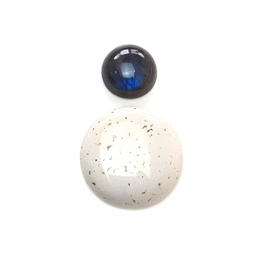 agate, labradorite cabochon