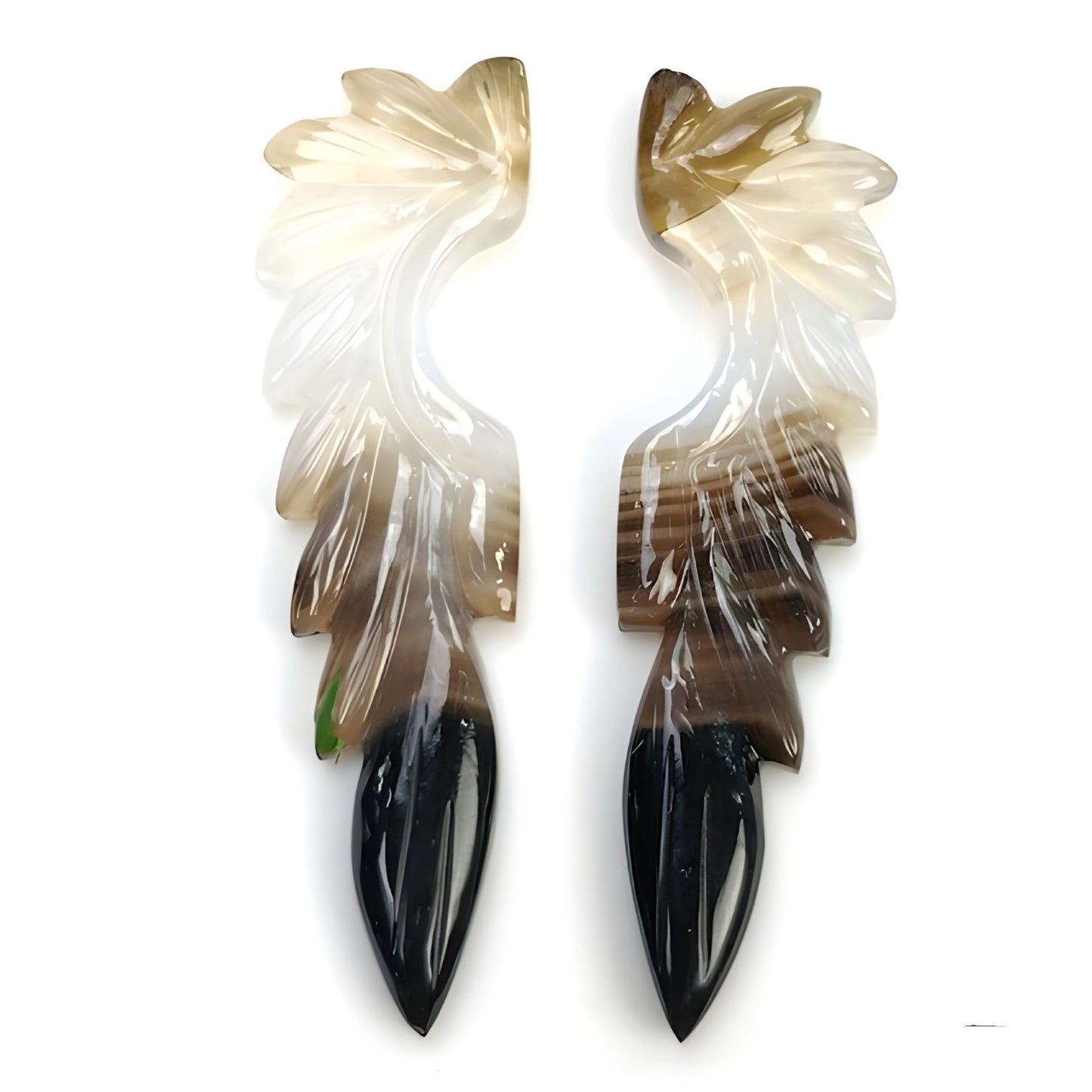 agate angel wings carving