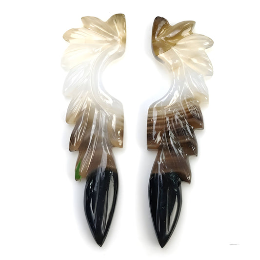 agate angel wings carving