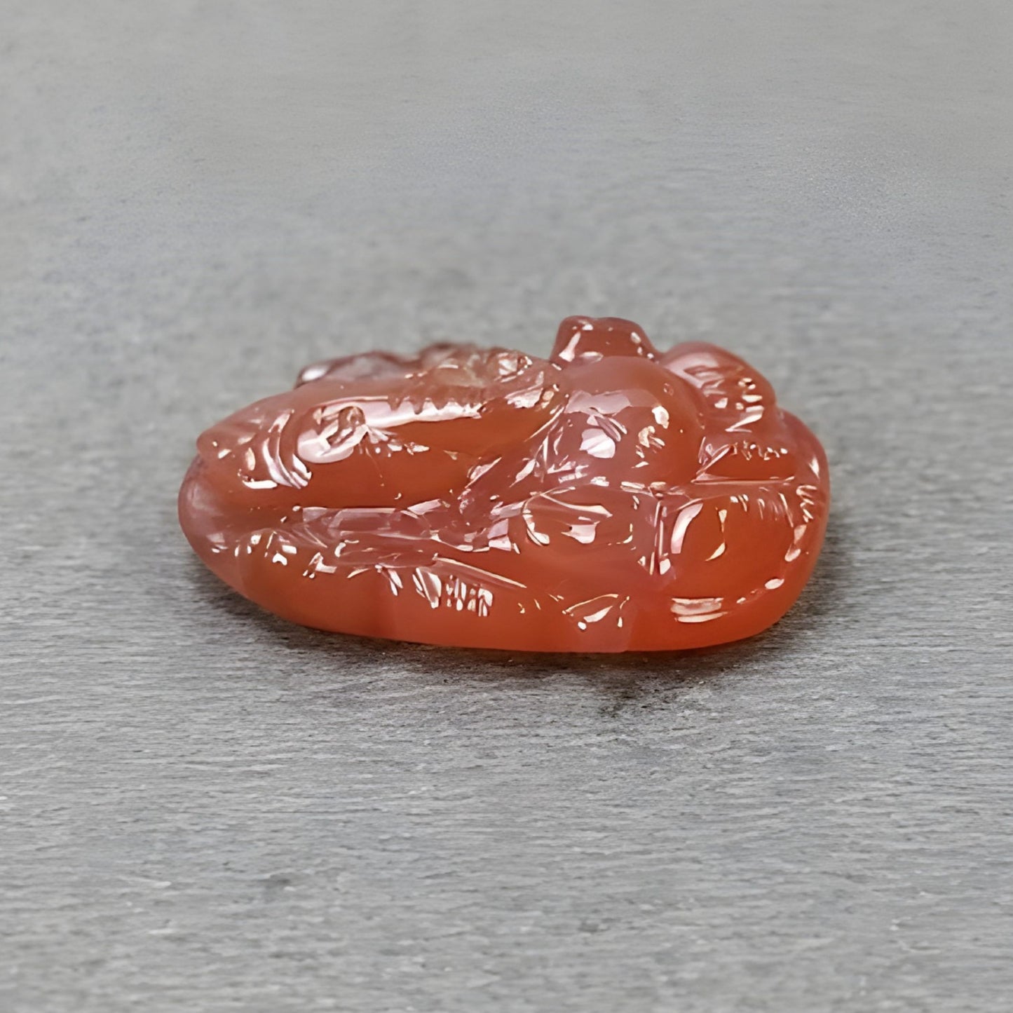 13.70cts Orange Agate Gemstone Carving Natural Untreated Lord Ganesha