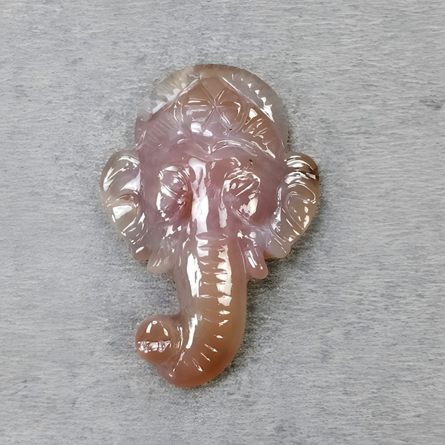 瑪瑙のガネーシャ像彫刻