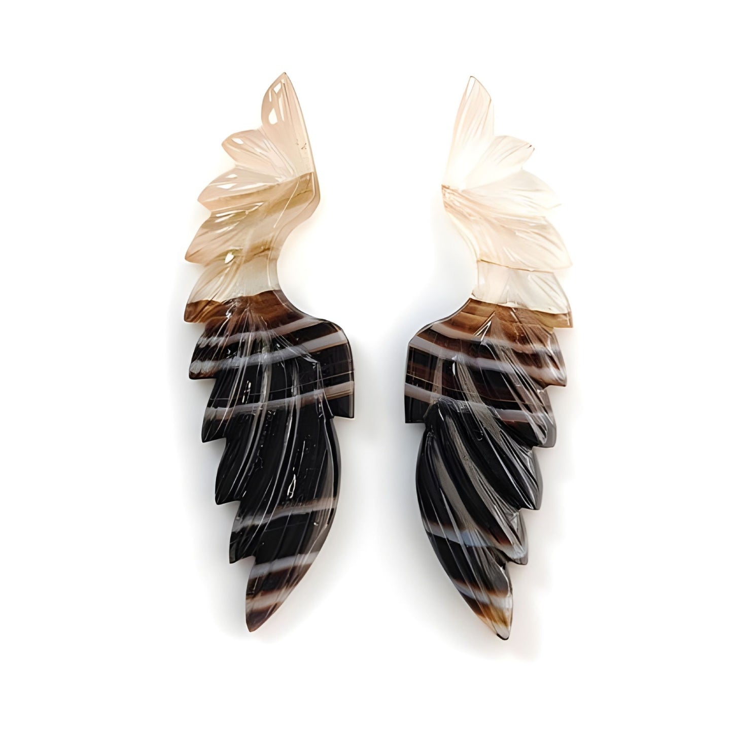 agate angel wings carving