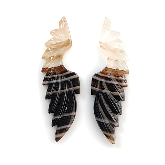 agate angel wings carving