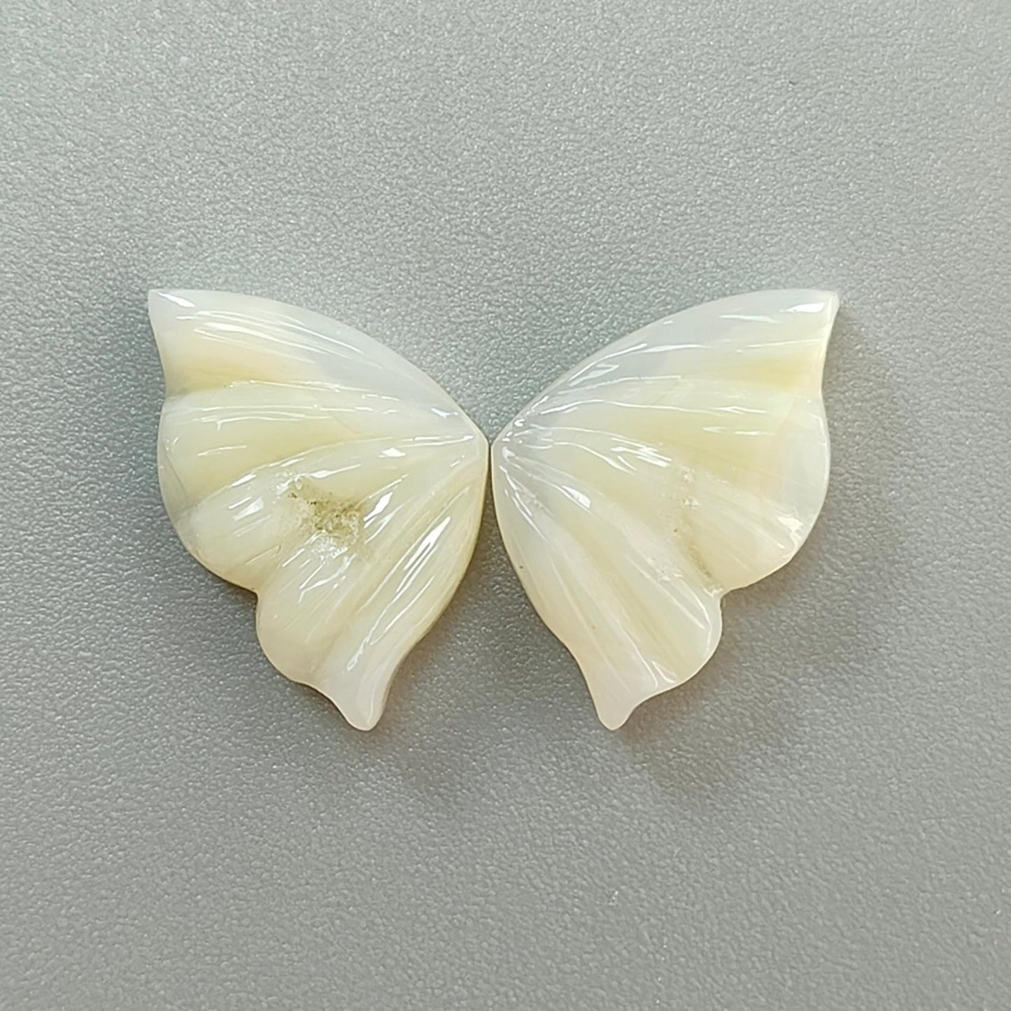 Multi Color Botswana Agate Gemstone Carving: Natural Untreated Bi-Color Agate Hand Carved Butterfly Pair for Jewelry May Birthstone