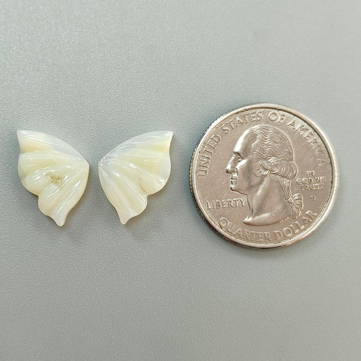 Multi Color Botswana Agate Gemstone Carving: Natural Untreated Bi-Color Agate Hand Carved Butterfly Pair for Jewelry May Birthstone